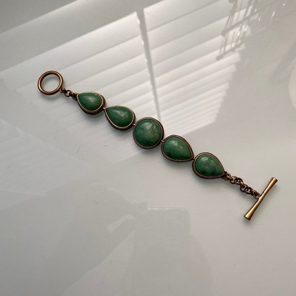 Lucky Brand Jewelry - Lucky Brand | Metal Bracelet w/ Green Stones
